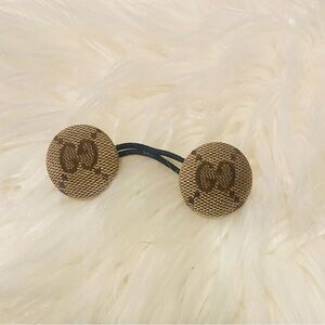 Brown Designer Hair Tie made with Authentic Gucci Fabric